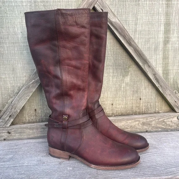 NWT Frye Melissa Belted Tall Riding Boots Size 6 - Picture 4 of 8